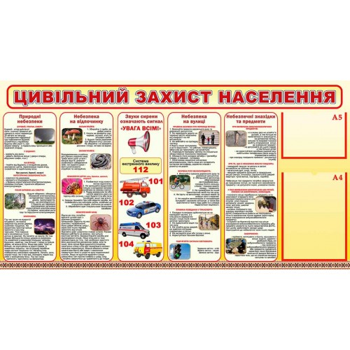 стенд цивільний захист населення замовити для школи 68
