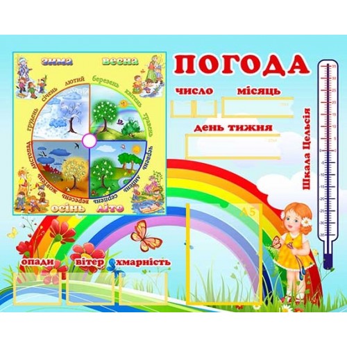 стенд погода календарь природи купить для школи 65