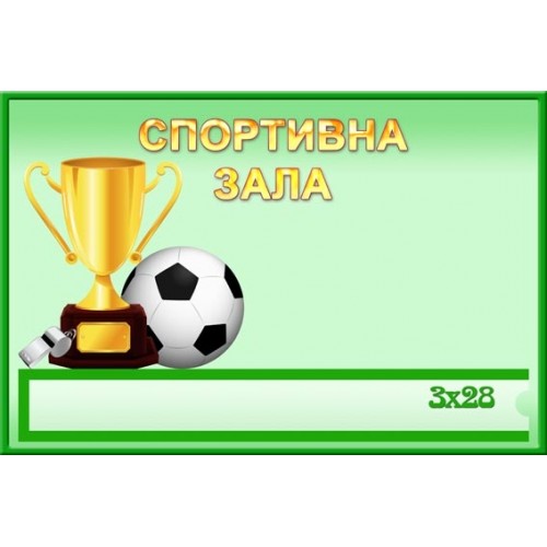 Спортивна зала табличка в садок 113