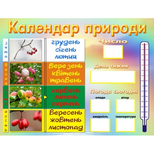 Календар природи стенд в садок 14