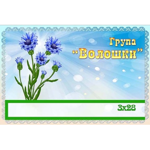 Табличка в садок група волошки 377