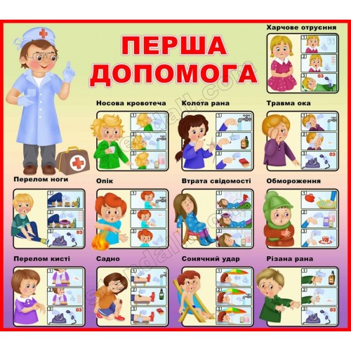 стенд перша допомога школа садок 37