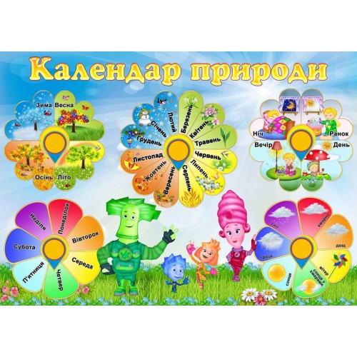 Стенд фіксіки календар природи нуш школа садок 72