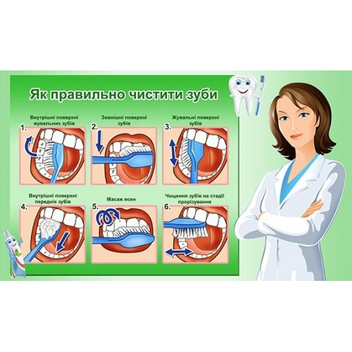 стенд як правильно чистити зуби для дитсадочка замовити 77